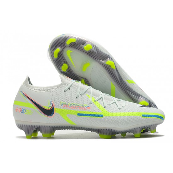 Nike Phantom GT Elite FG Low-top White Green Men Soccer Cleats 