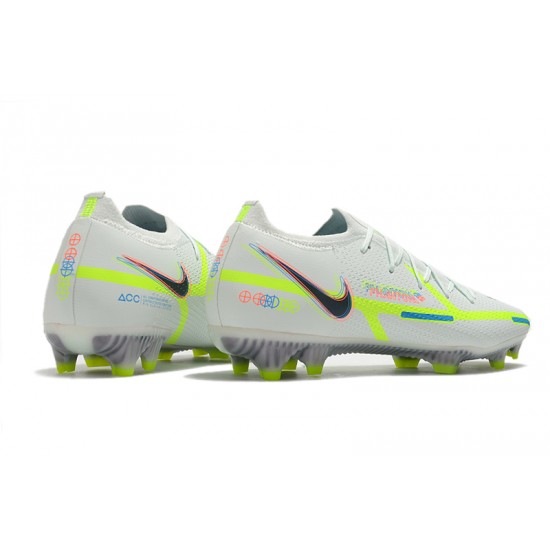 Nike Phantom GT Elite FG Low-top White Green Men Soccer Cleats 