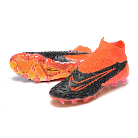 Nike Phantom GX Elite FG Black Orange Women And Men Soccer Cleats 