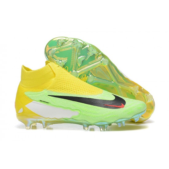 Nike Phantom GX Elite FG Green Yellow Women And Men Soccer Cleats 