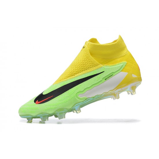 Nike Phantom GX Elite FG Green Yellow Women And Men Soccer Cleats 