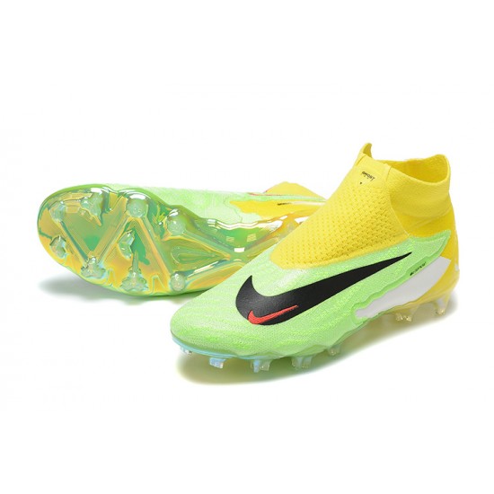 Nike Phantom GX Elite FG Green Yellow Women And Men Soccer Cleats 