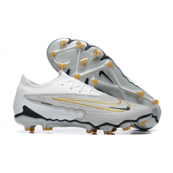 Nike Phantom GX Elite FG Grey White Women And Men Soccer Cleats 