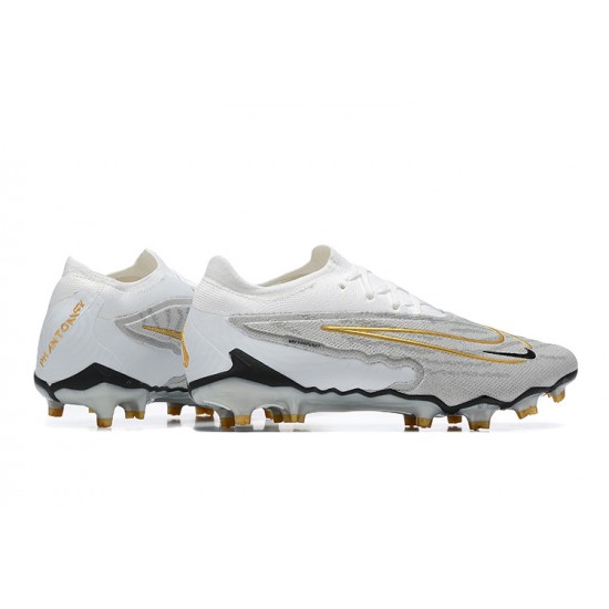 Nike Phantom GX Elite FG Grey White Women And Men Soccer Cleats 