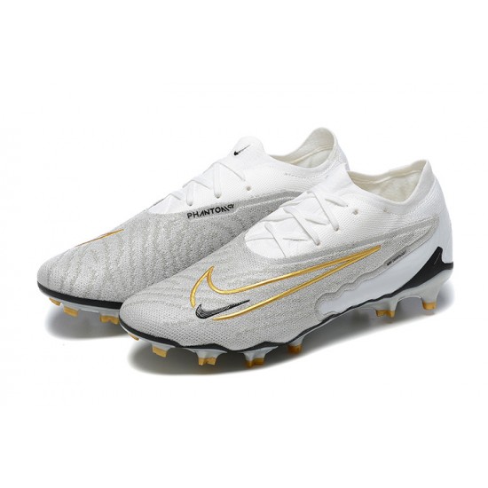 Nike Phantom GX Elite FG Grey White Women And Men Soccer Cleats 