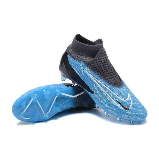 Nike Phantom GX Elite FG High-top Blue Black Women And Men Soccer Cleats 