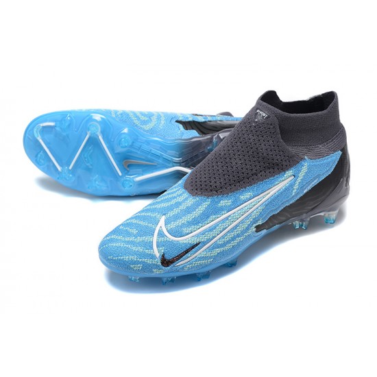 Nike Phantom GX Elite FG High-top Blue Black Women And Men Soccer Cleats 