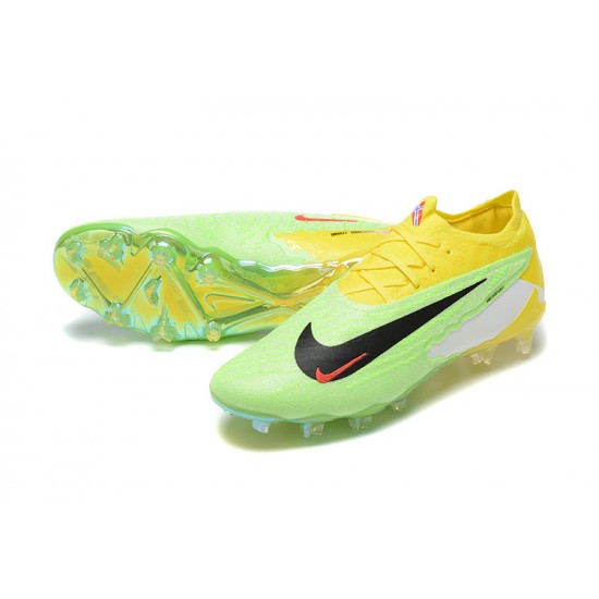 Nike Phantom GX Elite FG Yellow Green Women And Men Soccer Cleats 