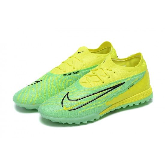 Nike Phantom GX Elite TF Green Yellow Women And Men Soccer Cleats 