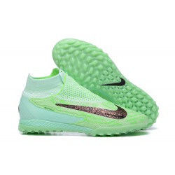 Nike Phantom GX Elite TF High-top Light Green Women And Men Soccer Cleats 