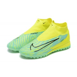 Nike Phantom GX Elite TF High-top Yellow Green Women And Men Soccer Cleats 