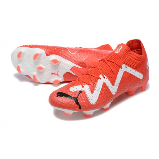 Puma Future Ultimate FG Low-Top Red White For Men Soccer Cleats 