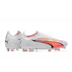 Puma Future Ultimate FG Low-Top White Pink For Men Soccer Cleats 