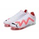 Puma Future Ultimate FG Low-Top White Pink For Men Soccer Cleats 