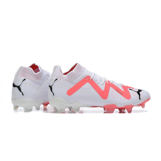 Puma Future Ultimate FG Low-Top White Pink For Men Soccer Cleats 