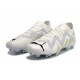 Puma Future Ultimate FG Low-Top White Turqoise For Women And Men Soccer Cleats 