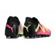 Puma Future Ultimate MG Low-Top Black Pink Green For Women And Men Soccer Cleats 