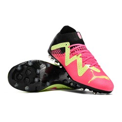 Puma Future Ultimate MG Low-Top Black Pink Green For Women And Men Soccer Cleats 