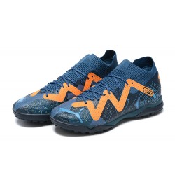 Puma Future Ultimate TF Low-Top Dark Blue Orange For Men Soccer Cleats 