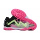 Puma Future Ultimate TF Low-Top Pink Black Light Green For Men Soccer Cleats 