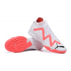 Puma Future Ultimate TF Low-Top White Pink For Men Soccer Cleats 