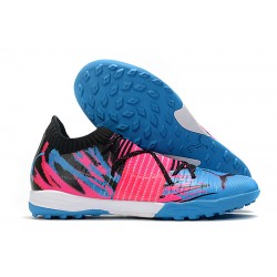 Puma Future Z 1.1 TF Low-Top Pink Blue Black Men Soccer Cleats 