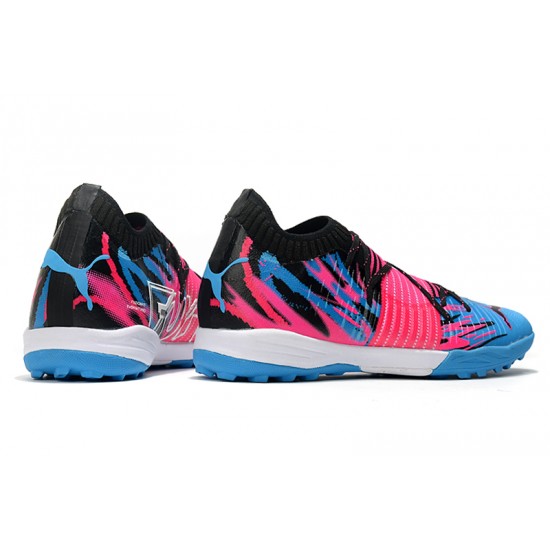 Puma Future Z 1.1 TF Low-Top Pink Blue Black Men Soccer Cleats 