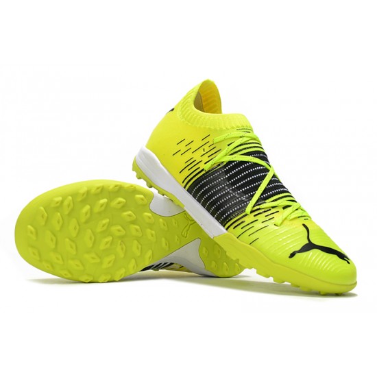 Puma Future Z 1.1 TF Low-Top Yellow Black Men Soccer Cleats 