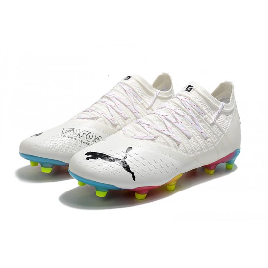 Puma Future Z 1.3 FG Low-Top White Blue And Yellow For Women And Men Soccer Cleats 