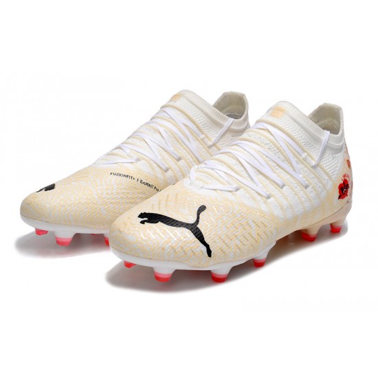 Puma Future Z 1.3 Instinct FG Low-Top Beige Pink White For Women And Men Soccer Cleats 