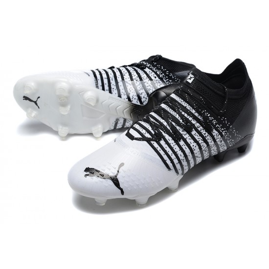 Puma Future Z 1.3 Instinct FG Low-Top Black White For Men Soccer Cleats 