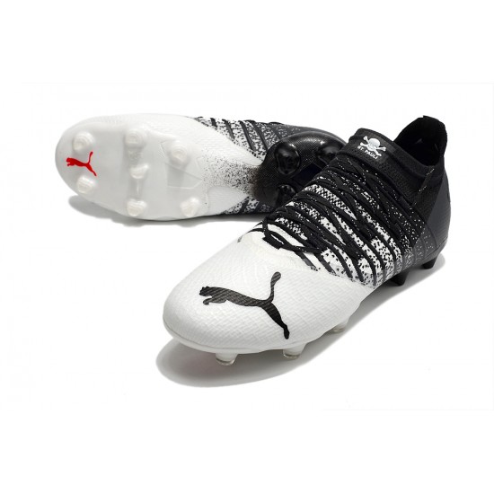 Puma Future Z 1.3 Instinct FG Low-Top White Black For Men Soccer Cleats 