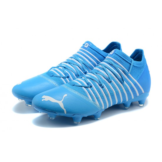 Puma Future Z 1.3 Instinct FG Low-Top White Blue For Men Soccer Cleats 