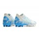 Puma Future Z 1.3 Instinct FG Low-Top White Blue For Women And Men Soccer Cleats 