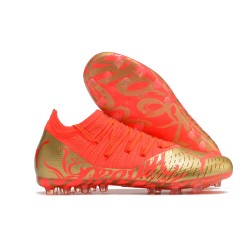 Puma Future Z 1.3 Instinct MG Low-Top Gold Red For Women And Men Soccer Cleats 