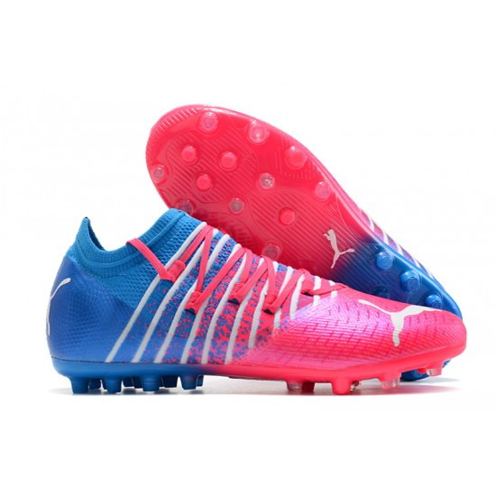 Puma Future Z 1.3 Instinct MG Low-Top Pink Blue For Women And Men Soccer Cleats 