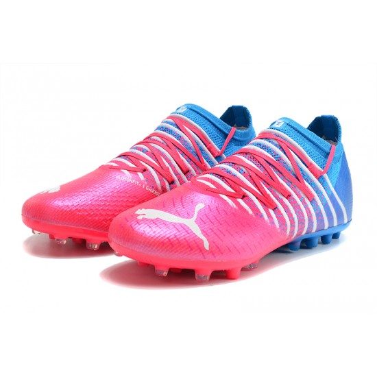 Puma Future Z 1.3 Instinct MG Low-Top Pink Blue For Women And Men Soccer Cleats 