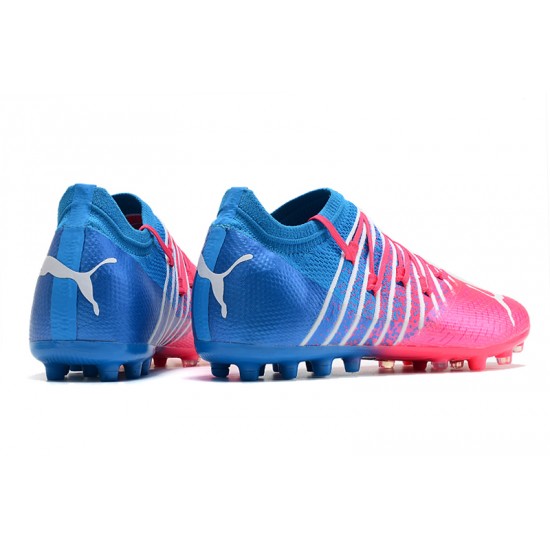 Puma Future Z 1.3 Instinct MG Low-Top Pink Blue For Women And Men Soccer Cleats 