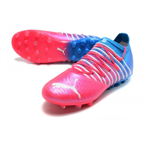 Puma Future Z 1.3 Instinct MG Low-Top Pink Blue For Women And Men Soccer Cleats 