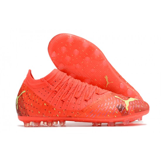 Puma Future Z 1.3 Instinct MG Low-Top Red Gold For Women And Men Soccer Cleats 