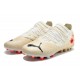 Puma Future Z 1.3 Instinct MG Low-Top White Beige Red For Men Soccer Cleats 