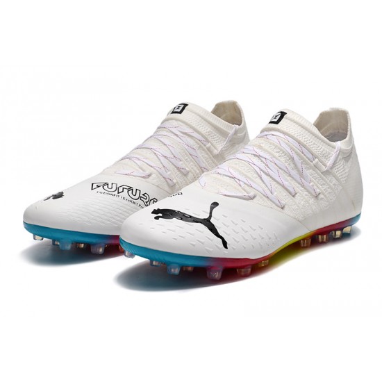 Puma Future Z 1.3 Instinct MG Low-Top White Red Yellow For Men Soccer Cleats 