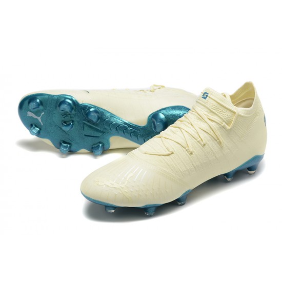 Puma Future Z 1.3 Instinct TF Low-Top Beige Turqoise For Men Soccer Cleats 