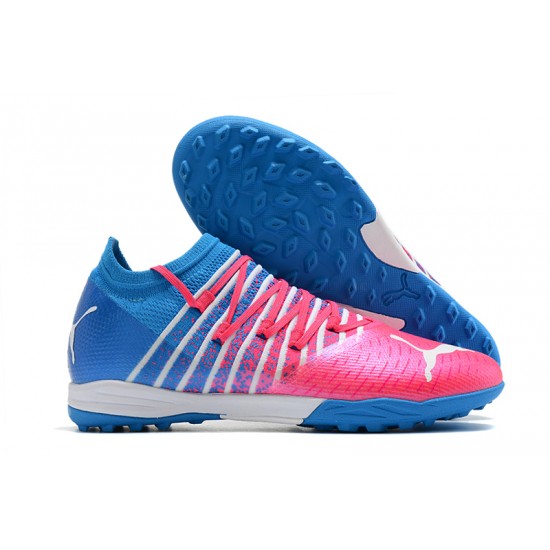 Puma Future Z 1.3 Instinct TF Low-Top Blue Pink For Men Soccer Cleats 