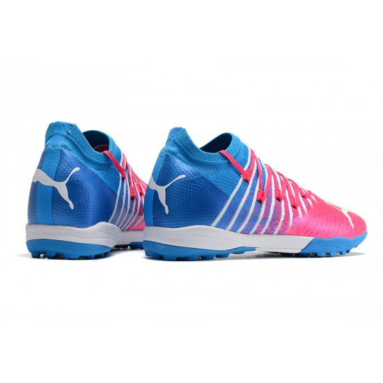 Puma Future Z 1.3 Instinct TF Low-Top Blue Pink For Men Soccer Cleats 