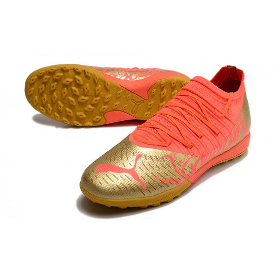 Puma Future Z 1.3 Instinct TF Low-Top Red Gold For Men Soccer Cleats 