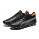 Puma King Ultimate Icon MG Low-Top Black Orange For Men Soccer Cleats 