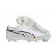 Puma King Ultimate Icon MG Low-Top White Black Pink For Men Soccer Cleats 