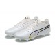 Puma King Ultimate Icon MG Low-Top White Black Pink For Men Soccer Cleats 