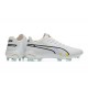 Puma King Ultimate Icon MG Low-Top White Black Pink For Men Soccer Cleats 